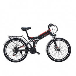 AYHa Folding Electric Mountain Bike AYHa Mountain Folding Electric Bike, 300W Motor Removable Dual Battery 26'' Adults City Electric Bike 21 Speed Transmission Gears Dual Disc Brakes with Rear Seat, B