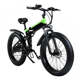 bzguld Folding Electric Mountain Bike bzguld Electric bike Electric Bike for Adults Foldable 250W / 1000W Fat Tire Electric Bike 48v 12.8ah Lithium Battery Mountain Cycling Bicycle (Color : Green, Size : 1000 Motor)