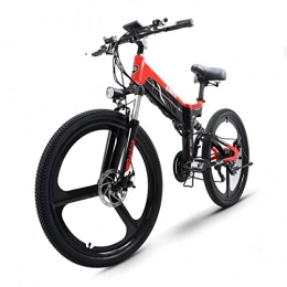 bzguld Folding Electric Mountain Bike bzguld Electric bike Electric Bike for Adults Foldable 26 Inch Fat Tire 500W High Speed Motor 48V Hidden Lithium Battery Electric Mountain Bike (Color : 48V24AH)