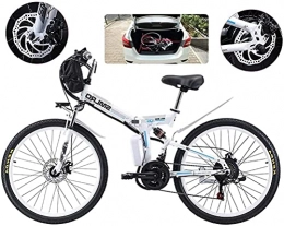 CASTOR Folding Electric Mountain Bike CASTOR Electric Bike EBike Folding Electric Mountain Bike, 500W Snow Bikes, 21 Speed 3 Mode LCD Display for Adult Full Suspension 26" Wheels Electric Bicycle for City Commuting Outdoor Cycling