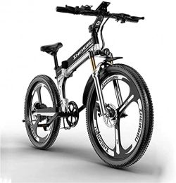 CCLLA Folding Electric Mountain Bike CCLLA Electric bicycle, electric folding mountain bike 48V400W motor, 12AH lithium battery endurance 90km, male and female off-road all-terrain vehicles