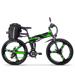 cysum Folding Electric Mountain Bike cysum Electric Bike RT860 36V 12.8A Lithium Battery Folding Bike Mountain Bike 17 * 26 inch Smart Electric Bike (Black-Green2)