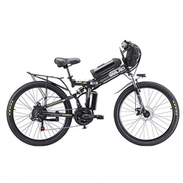 DJP Folding Electric Mountain Bike DJP Mountain Bike, Furniture 26 inch Wheel 21 Speed Electric Bike, Portable Lithium Battery Mountain Bikes, Foldable Ebike with 350W Brushless Motor Black 350W 48V 20Ah, Black, 350W 48V 20Ah