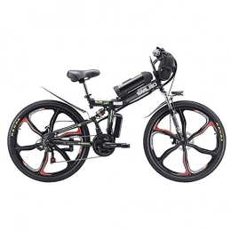 DJP Folding Electric Mountain Bike DJP Mountain Bike, Furniture 26Inch Wheel Men's Electric Mountain Bikes, Foldable Lithium-Ion Battery Ebike Mountain Bike, E-Bike for Adults Outdoor Cycling Black 350W 48V 20Ah 250Km 155Mile, Black