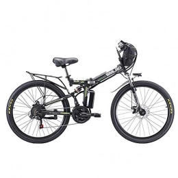 DJP Folding Electric Mountain Bike DJP Mountain Bike, Furniture Folding Portable Lithium-Ion Batter Ebikes, Electric Bike Mountain Bikes for Adults, 26 inch Wheel 21 Speed E-Bike Black 500W 48V 10Ah, Black, 500W 48V 10Ah