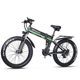 FLZ Folding Electric Mountain Bike ELECTRIC BICYCLE 1000W Electric Bicycle Can Fold Mountain Bike, Lithium Battery Boost of Fat Tire Intelligent Battery Car Electrical Bike / Green / 110186cm