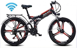 Erik Xian Bike Electric Bike Electric Mountain Bike 24" Folding Ebike, 300W Electric Mountain Bike for Adults 48V 10AH Lithium Ion Battery Pedal Assist E-MTB with 90KM Battery Life, GPS Positioning, Oil Brake for th