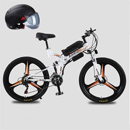 Erik Xian Bike Electric Bike Electric Mountain Bike 26'' 350W Motor Folding Electric Mountain Bike, Electric Bike with 48V Lithium-Ion Battery, Premium Full Suspension And 21 Speed Gears, Blue, 10AH for the jungle tra