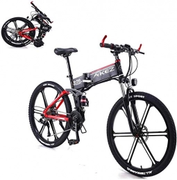 Erik Xian Bike Electric Bike Electric Mountain Bike 26 In Electric Bike for Unisex with 350W 36V 8A Lithium Battery Folding Electric Mountain Bike 27 Speed Aluminum Alloy with Front and Rear Mechanical Disc Brakes B