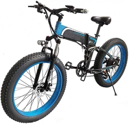 HCMNME Folding Electric Mountain Bike Electric Bike Electric Mountain Bike Electric Snow Bike, Folding Electric Bicycle Moped 20 4.0 Inch Beach Snow Fat Tire Mountain Bike Fat Tire Ebike 1000w Wide Rim Electric Mountain Bike 48v 10ah Batt