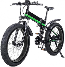 Fangfang Bike Electric Bikes, 26 Electric Folding Mountain Bike with Removable 48v 12ah Lithium-ion Battery 1000w Motor Electric Bike E-bike with Lcd Display and Removable Lithium Battery , E-Bike ( Color : Green )