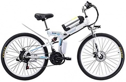 Fangfang Bike Electric Bikes, 26'' Folding Electric Mountain Bike with Removable 48V 8AH Lithium-Ion Battery 350W Motor Electric Bike E-Bike 21 Speed Gear And Three Working Modes, Black , E-Bike ( Color : White )