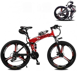 Fangfang Bike Electric Bikes, 26-inch Adult Folding Electric Bicycle, 21-Speed Electric Mountain Bike with 36V 6.8A Lithium Battery, 21-Speed 3 Driving Modes, Suitable for Riding Exercise Bikes (Color : Red) , E-Bik