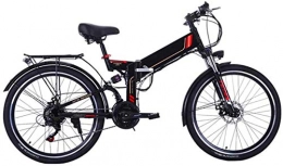 Fangfang Bike Electric Bikes, 26 Inch Electric Bike Folding Mountain E-Bike 21 Speed 36V 8A / 10A Removable Lithium Battery Electric Bicycle for Adult 300W Motor High Carbon Steel Material , E-Bike ( Color : Black )