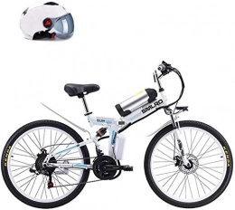 Fangfang Folding Electric Mountain Bike Electric Bikes, 26" Power-Assisted Bicycle Folding, Removable Lithium Battery 48V 8AH, 350W Motor Straddling Easy Compact, Folding Mountain Electric Bike, E-Bike (Color : White)