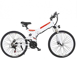 Fangfang Folding Electric Mountain Bike Electric Bikes, Electric Bike Folding Electric Mountain Bike with 24" Super Lightweight Aluminum Alloy Electric Bicycle, Premium Full Suspension And 21 Speed Gears, 350 Motor, Lithium Battery 48V , E-B