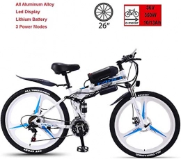 Fangfang Bike Electric Bikes, Electric Folding Bicycle, 36V350W Super Powerful Motor, 50-90Km Endurance, Charging Time 3-5 Hours, 26-Inch 21-Speed Mountain Bike, Suitable for Men and Women to Ride on All Terrain , E