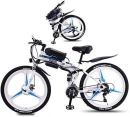 Fangfang Folding Electric Mountain Bike Electric Bikes, Folding Electric Mountain Bike 26 Inch Fat Tire Ebike 350W Motor, Full Suspension and 21 Speed Gears with LCD Backlight 3 Riding Modes for Adult and Teens , E-Bike ( Color : White )