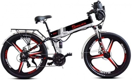 Fangfang Folding Electric Mountain Bike Electric Bikes, Professional Mountain Electric Bike, Suspension Electric Bicycle 350W Ebike 48V Power Regeneration, Seat Adjustable, Portable Folding Bicycle, Cruise Mode , E-Bike ( Color : Black )