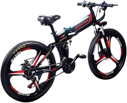Fangfang Folding Electric Mountain Bike Electric Bikes, Snow Mountain Electric Bike Folden Beach E Bike 48V 350W Road Bike Mountain Bike Electric Bike With Removable Lithium-Ion Battery，for City Commute Adult, E-Bike (Color : Black)