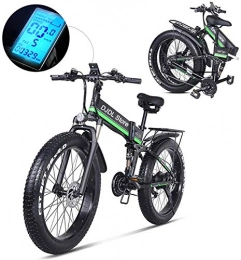 WJSWD Folding Electric Mountain Bike Electric Snow Bike, 21 Speeds 26 Inches Electric Bikes, Folding Electric Mountain Bike, Led Display 350W 48V 10.4Ah Battery Cell E-Bike, Women Men Electric Bicycle Lithium Battery Beach Cruiser for Adu