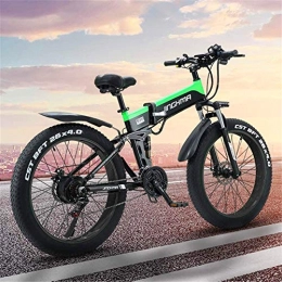 WJSWD Bike Electric Snow Bike, Adult Folding Electric Bicycle, 26 Inch Mountain Bike Snow Bike, 13AH Lithium Battery / 48V500W Motor, 4.0 Fat Tire / LED Headlight and Usb Mobile Phone Charging Lithium Battery Beach