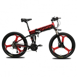 Extrbici Bike Extrbici Bicycle MTB XF770 17 * 26" Folding Bike Electric Mountain 250W 48V Shimano 27 Speed Folding Aluminum Alloy Frame Suspension Double Mechanical Brake (red)