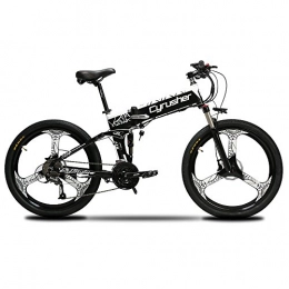 Extrbici Bike Extrbici Bicycle MTB XF770 17 * 26" Folding Bike Electric Mountain 500W 48V Shimano 21 Speed Folding Aluminum Alloy Frame Suspension Double Mechanical Brake (black and white)
