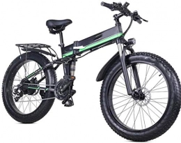 Fangfang Bike Fangfang Electric Bikes, 26 in Folding Electric Bikes 1000W 48V / 12.8Ah Mountain Bike, Snowmobile Headlights LED Display Outdoor Cycling Travel Work Out, E-Bike (Color : Green)