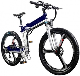 Fangfang Folding Electric Mountain Bike Fangfang Electric Bikes, Adults Electric Bike, with 400W Motor 26'' Folding Mountain E-bike Hidden Removable Lithium Battery Dual Disc Brakes City Electric Bike Unisex, E-Bike (Color : Blue)