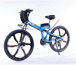 Fangfang Bike Fangfang Electric Bikes, Electric Bicycle Assisted Folding Lithium Battery Mountain Bike 27-Speed Battery Bike 350W48v13ah Remote Full Suspension, E-Bike (Color : Blue, Size : 15AH)