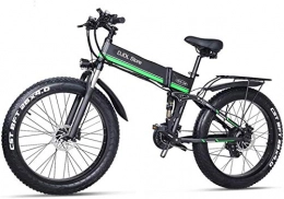 Fangfang Folding Electric Mountain Bike Fangfang Electric Bikes, Electric Snow Bike 48V Folding Mountain Bike with 26Inch 4.0 Fat Tire MTB 21 Speed E-Bike Pedal Assist Hydraulic Disc Brake, E-Bike (Color : Green)