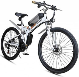 LEFJDNGB Folding Electric Mountain Bike Fat Bike Folding Electric Bicycle, 26-inch Portable Electric Mountain Bike High Carbon Steel Frame Double Disc Brake with Front LED Light 36V / 8AH