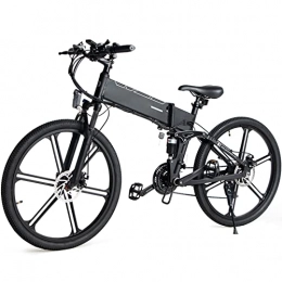 Electric oven Bike Foldable Electric Bike 48V Motor 500W 21 Speed E Bike 30km / h Electric Bicycle 10Ah Battery 26 Inch Tire MTB Bike (Size : Black LO26 NEW)