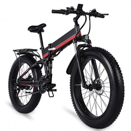 Electric oven Folding Electric Mountain Bike Foldable Electric Bike For Adults 1000W Snow Bike Electric Bike Folding Ebike 48V12Ah Electric Bicycle 4.0 Fat Tire E Bike (Color : MX01 red)