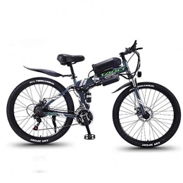 MIAOYO Folding Electric Mountain Bike Folding Electric Snow Bike, 350W Motor, Removable 36V 10Ah Battery, 26 Inch Mountain Bike Fat Bike, for Men Women, Gray