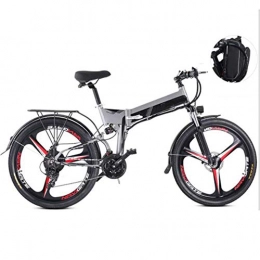 FZYE Folding Electric Mountain Bike FZYE 26 Inch Electric Bikes, 48V 10.4Ah Mountain Boost Bicycle Adult Men Women Bike, Gray