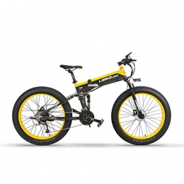 GTYW Folding Electric Mountain Bike GTYW Electric Bike Fat Tire 26 Inch All Terrain Folding Electric Snow Mountain Bike 5 Gear Power Assist Bicycle 80-100KM, A-48V10ah