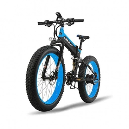 GTYW Folding Electric Mountain Bike GTYW Electric Bike Fat Tire 26 Inch All Terrain Folding Electric Snow Mountain Bike 5 Gear Power Assist Bicycle 80-100KM, C-48V10ah