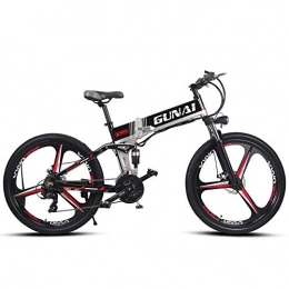 GUNAI Folding Electric Mountain Bike GUNAI Electric Mountain Bike 26-inch Folding Fat Tire Electric Bike with 48V 12.8AH Removable Li-ion Battery，Rear Hanger and Pump