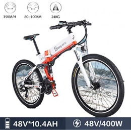 GUOJIN Bike GUOJIN 26" Electric Bike, Electric Bicycle with 350W Motor, 48V 10Ah Battery, Change Speed bike, Outdoor Urban Road Bikes, Orange