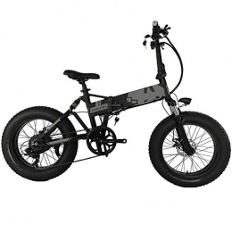 HJ Folding Electric Mountain Bike H&J 7-speed folding electric bicycle 20 inch (36V250W) portable mountain bike aluminum folding frame Front wheel suspension fork / center shock absorber Speed 32KM camouflage