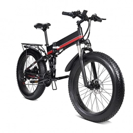 HMEI Bike HMEI Electric Bikes for Adults 1000W Electric Bike 48V Motor for Men Folding Ebike Aluminum Alloy Fat Tire ​MTB Snow Electric Bicycle (Color : Red)