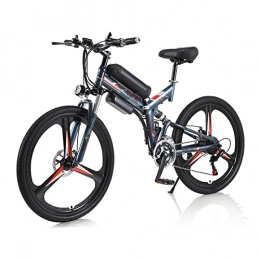 HMEI Folding Electric Mountain Bike HMEI Men / Women Foldable 26 Inch Electric Bike 350W 10Ah 36V Lithium Battery Auxiliary Electric Bike Multi- Mode Electric Mountain Bicycle (Color : Gray)