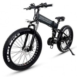 HUAKAI Folding Electric Mountain Bike HUAKAII Fat Tire Ebike 1000W 48V 13ah Electric Mountain Bike, 26" Folding E-Bike (black)