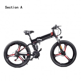 HY-WWK Bike HY-WWK Adults Folding Electric Bike, 48V Removable Battery 350W Motor 26 inch Mountain Urban Commuter E-Bike 21 Speed Dual Disc Brakes Aluminum Alloy Material Unisex, Black, A 8Ah, Black