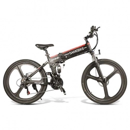 JUYUN Folding Electric Mountain Bike JUYUN 26" Electric Bike for Adults, 350W Folding Electric Mountain Bike with 48V 10.4Ah Battery, Professional 21 Speed Gears, Alloy Frame, Commuting Bike