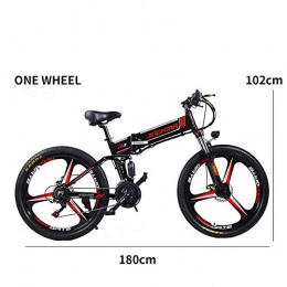 Knewss Folding Electric Mountain Bike Knewss Electric bicycle mountain electric bicycle 48V 350W adult folding mountain bike 21 speed electric bicycle off-road-Black / one wheel 48V / 12.8ah