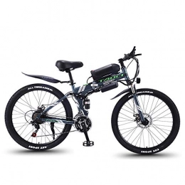 Knewss Folding Electric Mountain Bike Knewss Lithium battery bicycle 26 inch 21 speed long endurance assist mountain bike 36V electric folding bicycle-Gray spoke wheel 13AH