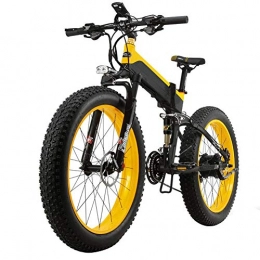 KT Mall Bike KT Mall Electric Bicycle Electric Mountain Bike with Suspension Fork Powerful Motor Long-lasting Lithium Battery and Wide Range Fat Bike 13ah Power Electric Bicycle Led Bike Light Gear, Yellow